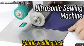Teste de soldagem de tecido de máquina de costura ultrassônica